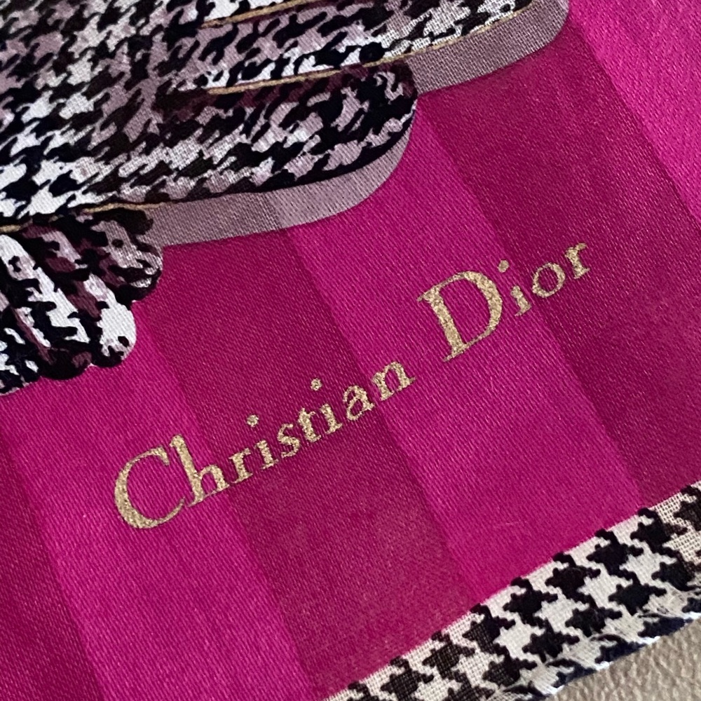 Vintage Christian DIOR Small Scarf Neck Hair Cotton Gloves NWOT - Picture 7 of 9